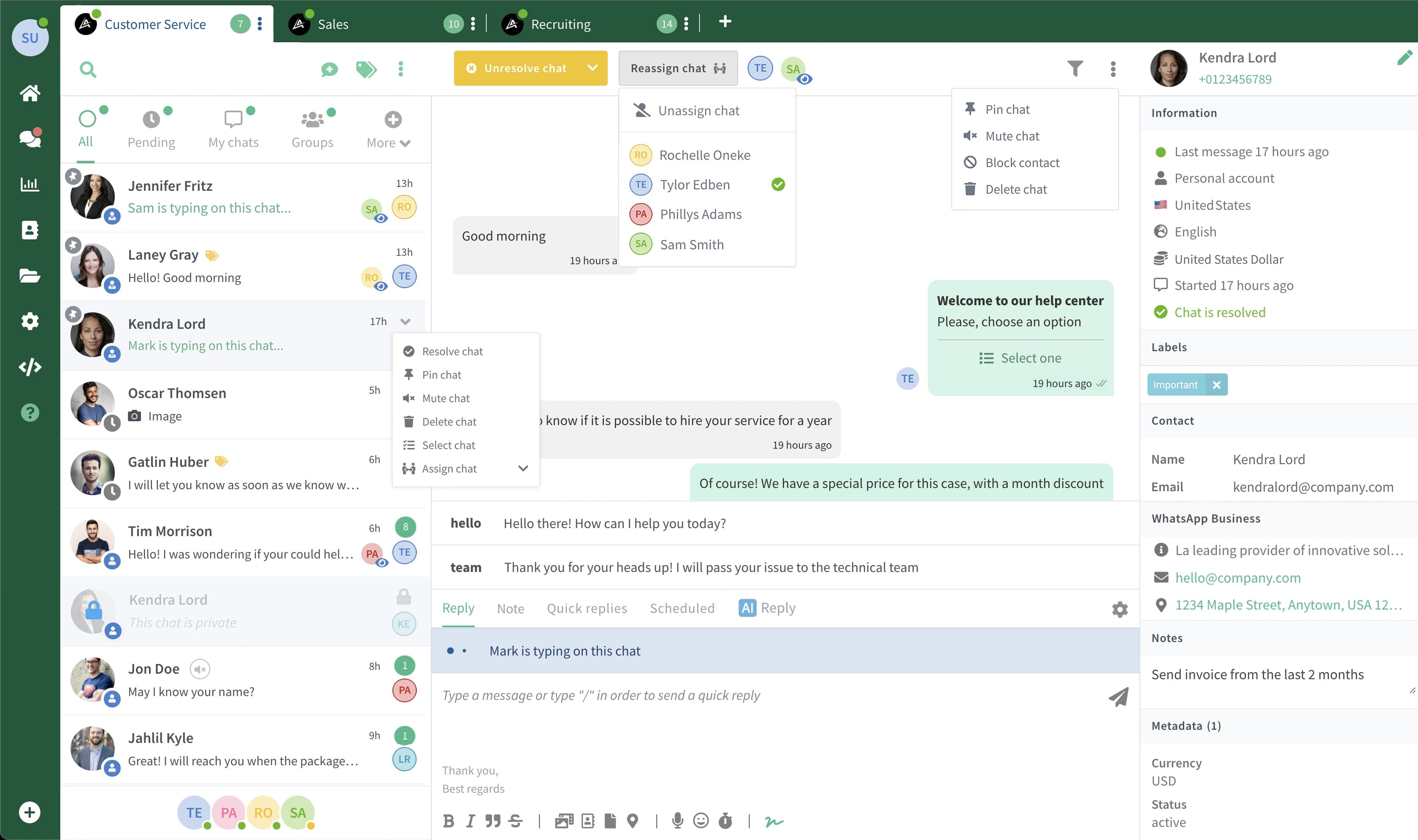 WhatsApp Team Inbox Dashboard